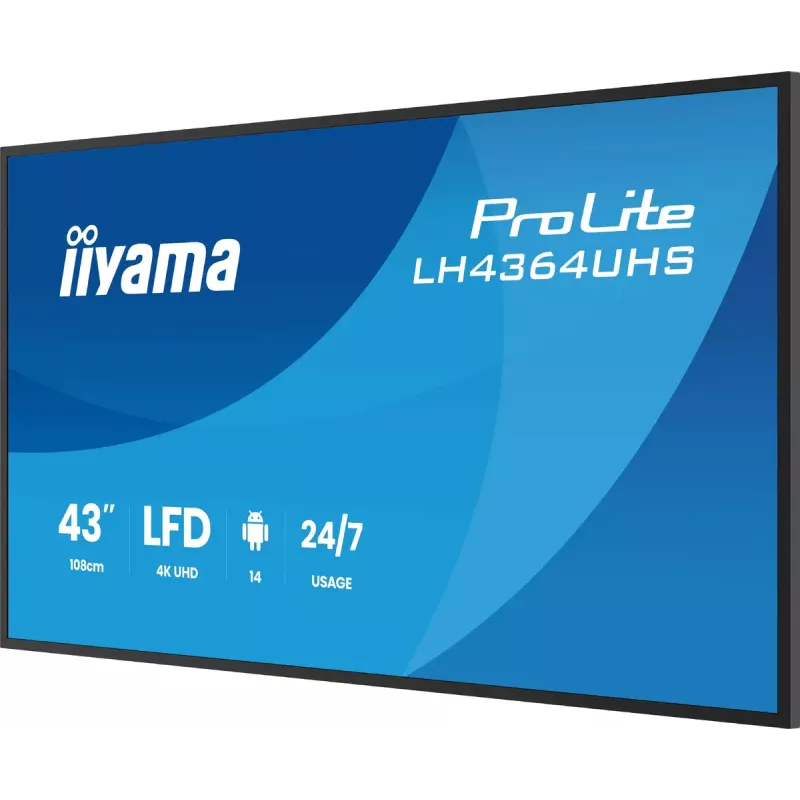 Digitālās izkārtnes plakanais panelis iiyama LH4364UHS-B1AG 43 collu LED 4K Ultra HD