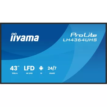 Digitālās izkārtnes plakanais panelis iiyama LH4364UHS-B1AG 43 collu LED 4K Ultra HD