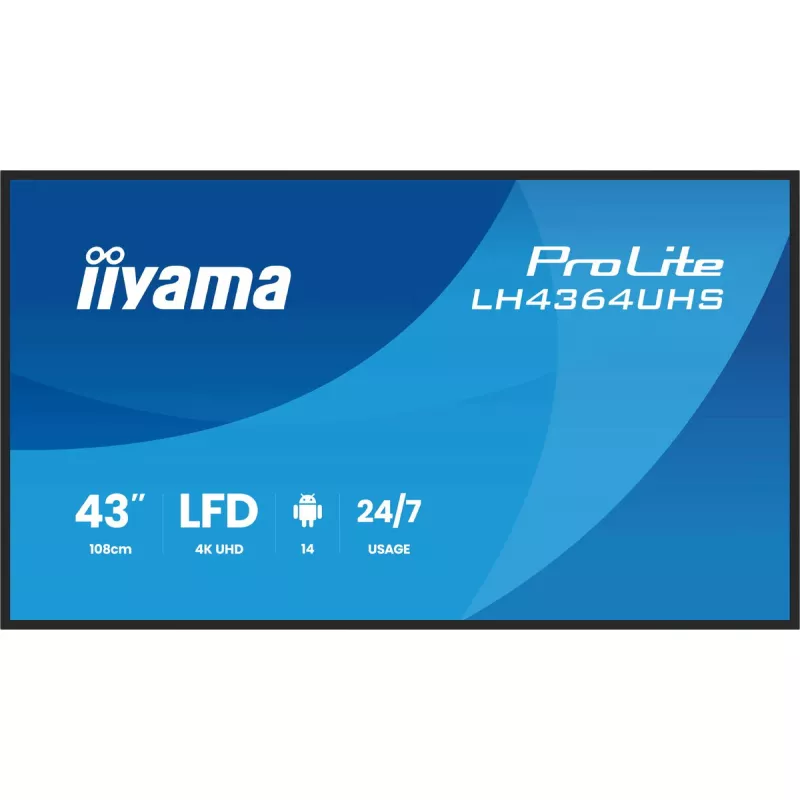 Digitālās izkārtnes plakanais panelis iiyama LH4364UHS-B1AG 43 collu LED 4K Ultra HD
