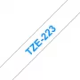 Laminēta lente Brother TZe223 9mm zila uz balta