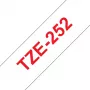 Laminēta lente Brother TZe252 24mm sarkana uz balta
