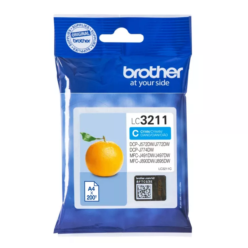 Brother LC3211C tintes kasetne 1 gab. Oriģināla Standarta resurss Ciāna