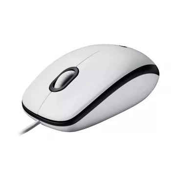LOGITECH M100 pele pilna izmēra labai un kreilai rokai optiska 3 pogas vadu USB