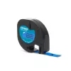 DYMO zīmola LetraTag plastmasas etiķetes | 12 mm x 4 m ruļļi | Melns drukāts uz zila fona | Daudzfunkcionālas pašlīmējošās etiķetes LetraTag etiķešu printeriem
