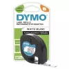 DYMO zīmola LetraTag plastmasas etiķetes | 12 mm x 4 m rullis | melna druka uz baltām etiķetēm | daudzfunkcionālas pašlīmējošas etiķetes LetraTag etiķešu izgatavotājiem | 1 gab.