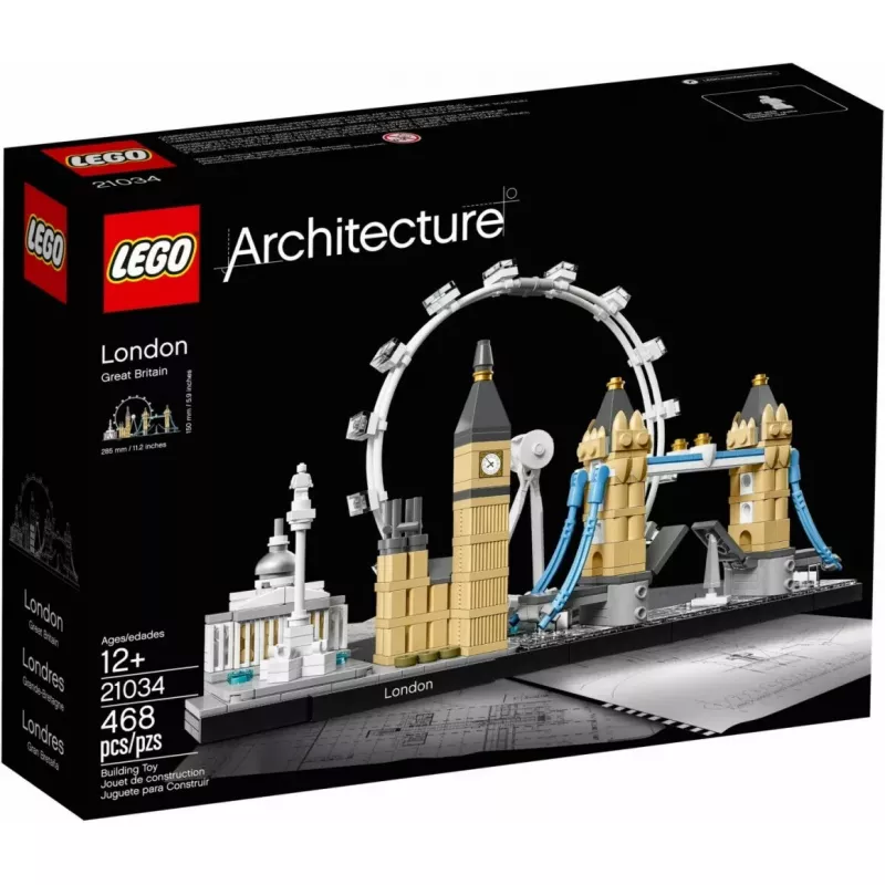 LEGO Architecture London 21034 būvkomplekts — 468 detaļas, pilsētas orientieru modelis