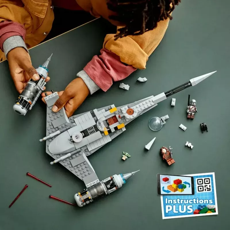 Konstrukciju rotaļlieta LEGO Star Wars N-1 Starfighter ar The Child (Baby Yoda) figūriņu 75325