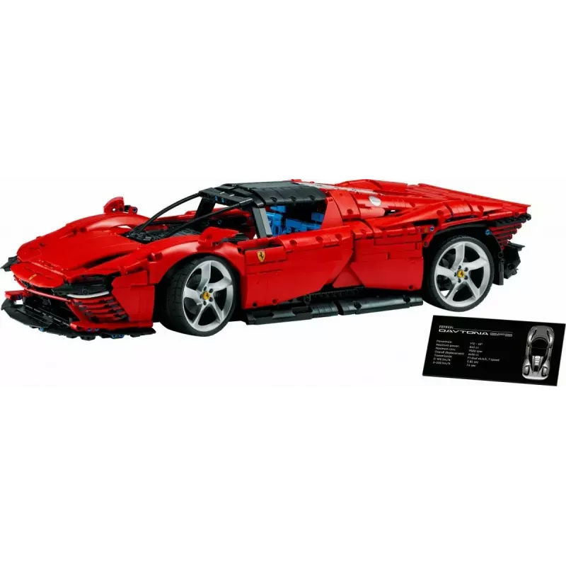 LEGO Technic konstrukcijas komplekts Ferrari Daytona SP3 mērogā 1:8, 3 778 detaļas, sarkans, 6.99 kg