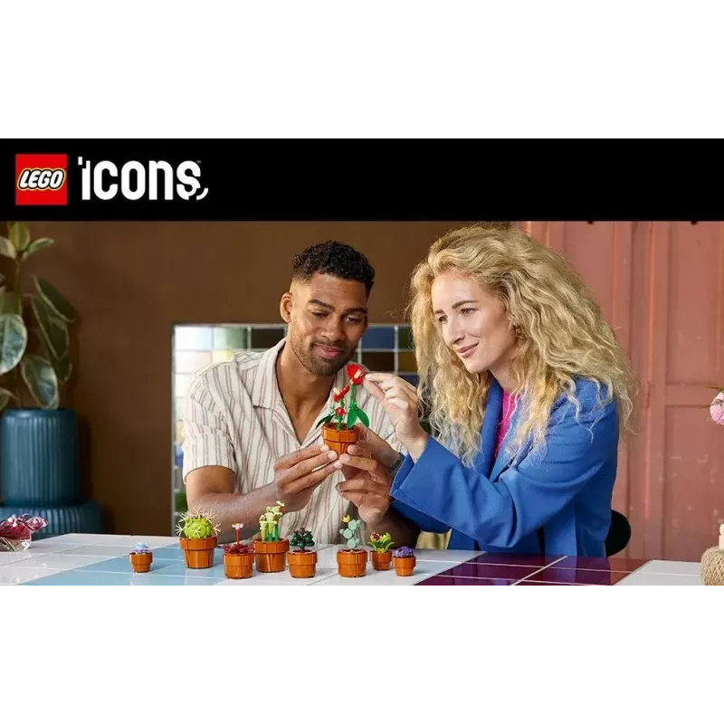 LEGO Icons Mini Plants komplekts 10329 — 9 uzbūvējami mazi augu modeļi, 758 gabali, vecums 18+