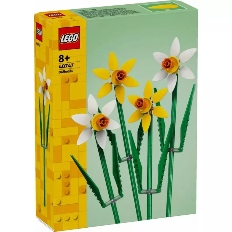 Konstrukciju rotaļlieta LEGO Iconic Daffodils būvkomplekts 40747 — 216 gab., 300 mm ziedu modelis