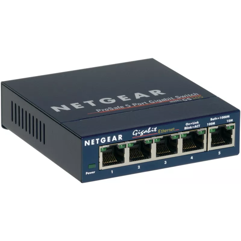 NETGEAR GS105 Nepārvaldāms Gigabit Ethernet (10/100/1000) Zils