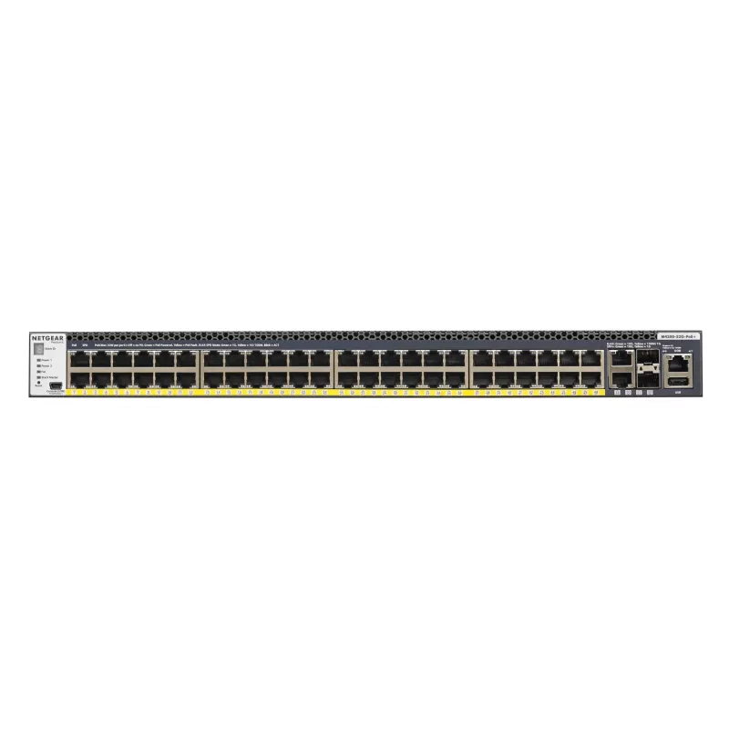NETGEAR M4300-52G-PoE+ 550W PSU pārvaldīts L2/L3/L4 Gigabit Ethernet (10/100/1000) Power over Ethernet (PoE) 1U melns
