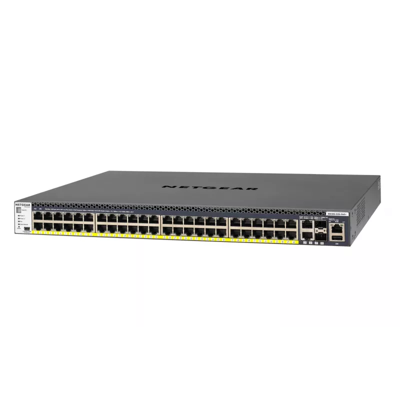 NETGEAR M4300-52G-PoE+ 550W PSU pārvaldīts L2/L3/L4 Gigabit Ethernet (10/100/1000) Power over Ethernet (PoE) 1U melns