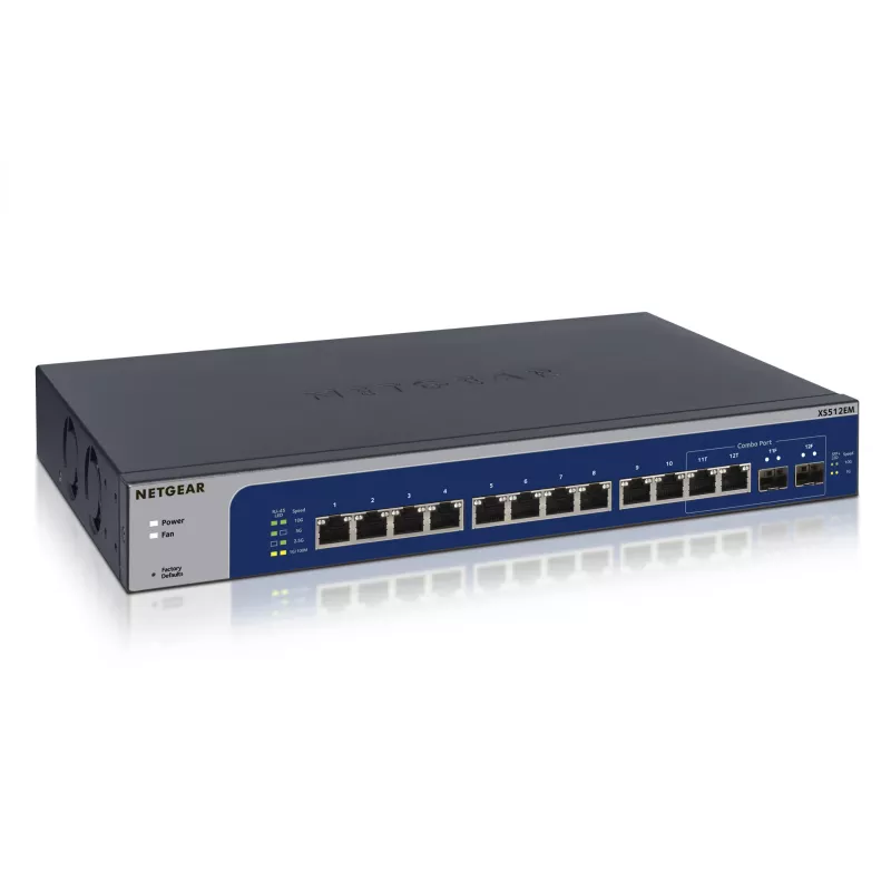 NETGEAR XS512EM pārvaldāms L2 10G Ethernet (100/1000/10000) 1U zils, pelēks