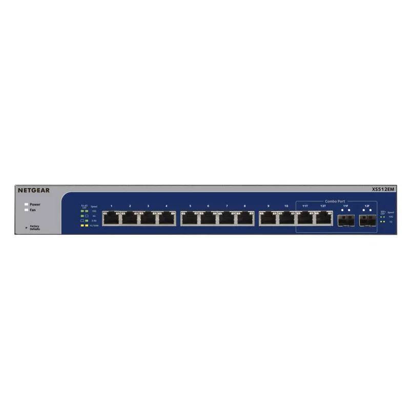 NETGEAR XS512EM pārvaldāms L2 10G Ethernet (100/1000/10000) 1U zils, pelēks