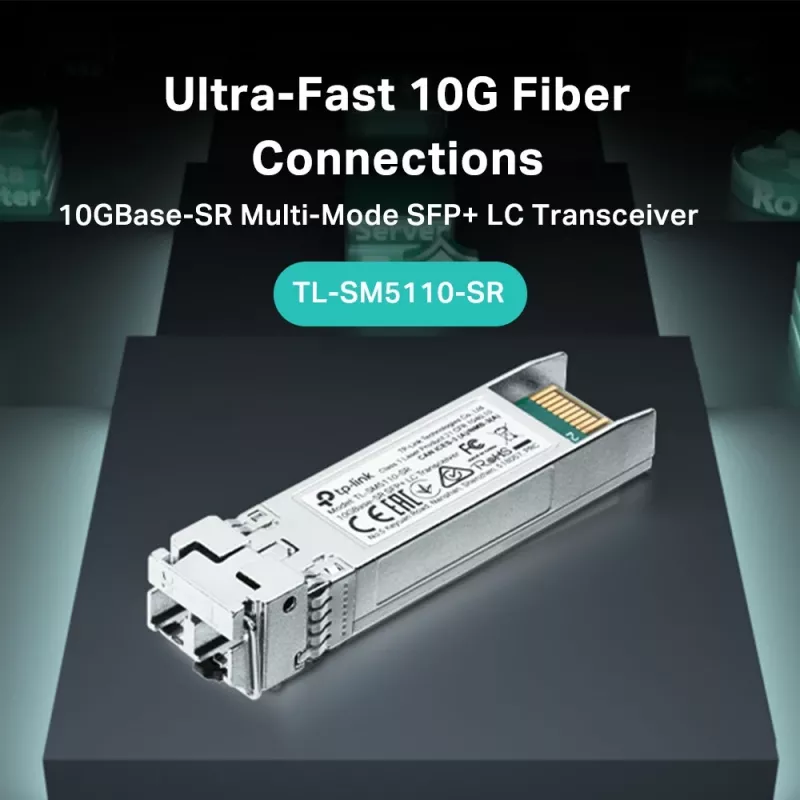 TP-Link 10GBase-SR SFP+ LC raiduztvērējs, optiskā šķiedra, 10000 Mbit/s, SFP+, LC (UPC), 50/125,62.5/125 µm, 300 m