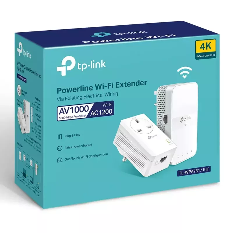 TP-Link TL-WPA7617 KIT PowerLine tīkla adapteris 1200 Mbit/s Ethernet LAN Wi-Fi Balts 2 gab.