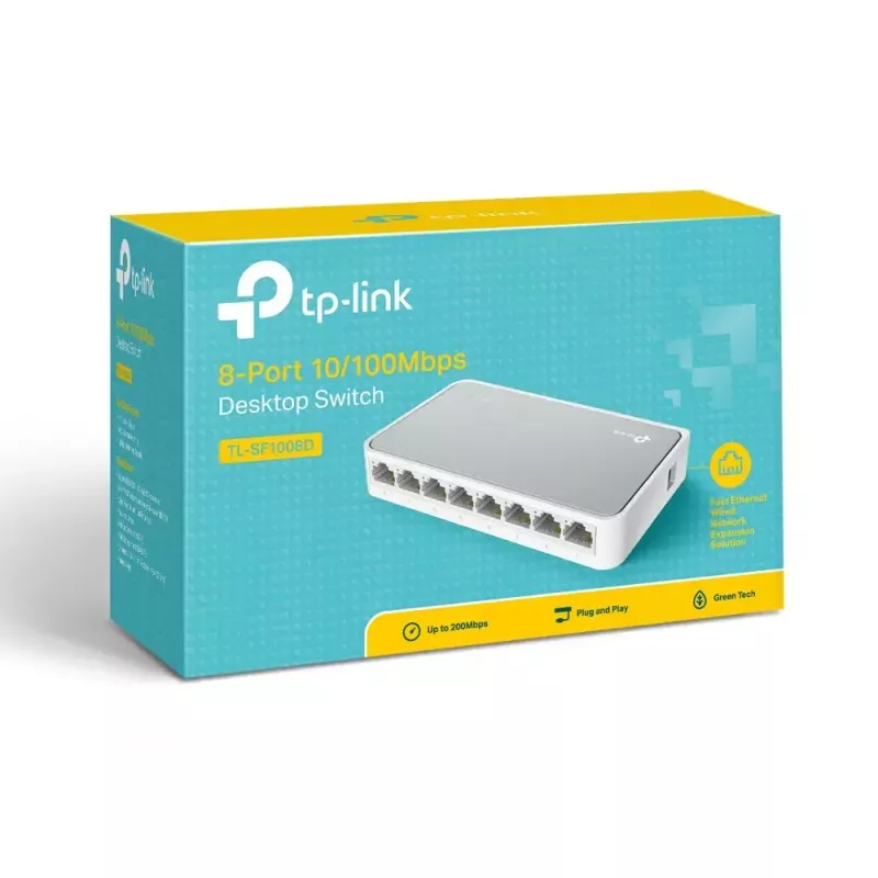TP-Link TL-SF1008D Nepārvaldāms Fast Ethernet (10/100) Balts