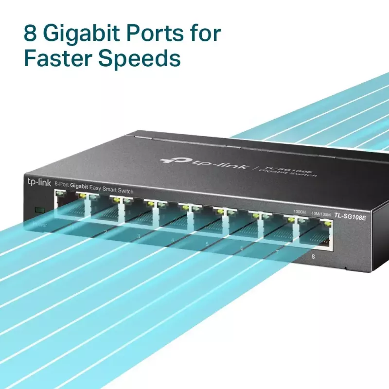 Pārvaldāmais slēdzis TP-Link TL-SG108E 8 portu Gigabit Easy Smart Switch