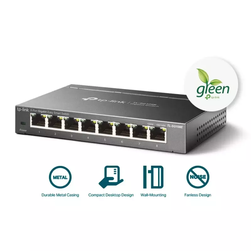 Pārvaldāmais slēdzis TP-Link TL-SG108E 8 portu Gigabit Easy Smart Switch