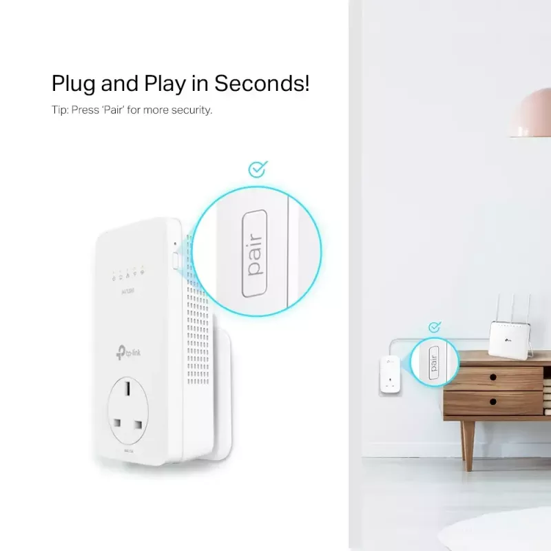 TP-Link TL-WPA8631P PowerLine tīkla adapteris 300 Mbit/s Ethernet LAN Wi-Fi Balts 1 gab.
