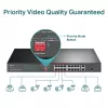 TP-Link 16 portu 10/100 Mbps + 2 portu Gigabit Rackmount PoE slēdzis ar 16 portu PoE+