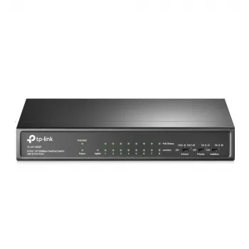 TP-Link 9 portu 10/100Mbps galddatora slēdzis ar 8 portu PoE+