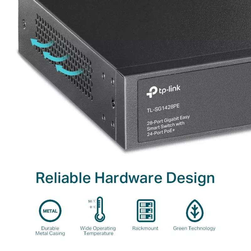 Pārvaldāms slēdzis TP-Link TL-SG1428PE 28 portu Gigabit ar 24 portu PoE+