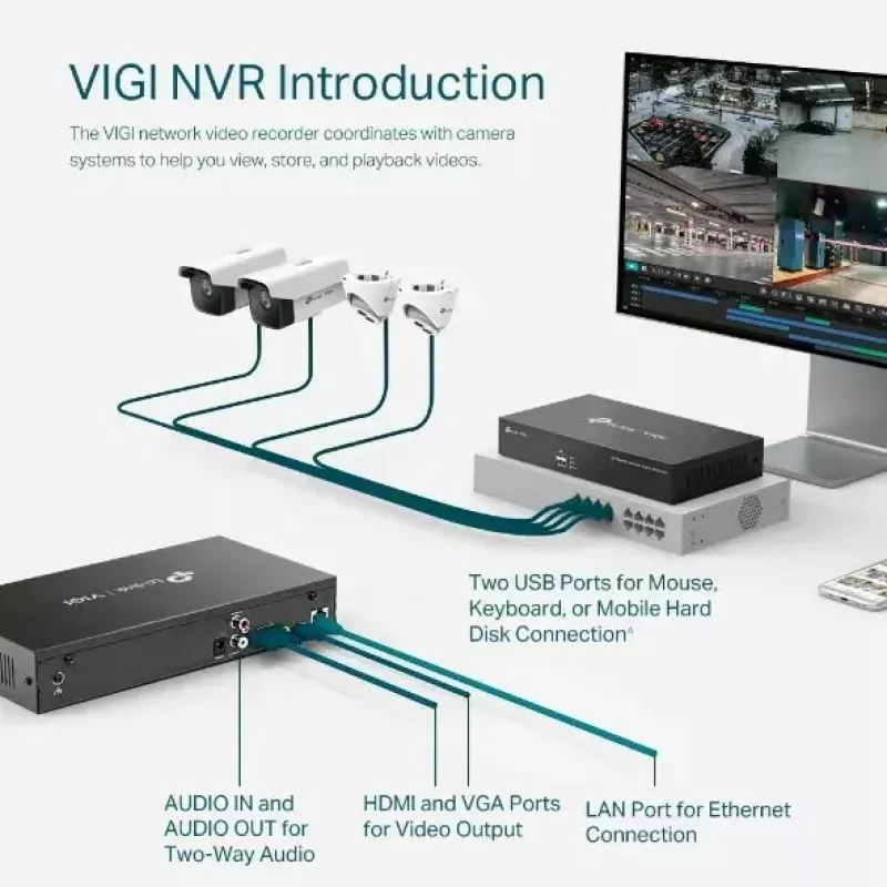 TP-LINK VIGI 8 kanālu tīkla video reģistrators