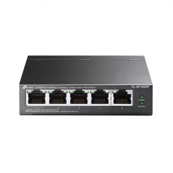 TP-Link 5-Portu 10/100Mbps galddatora PoE slēdzis ar 4 portiem, nepārvaldāms, Fast Ethernet (10/100), pilns duplekss, Power over Ethernet (PoE)