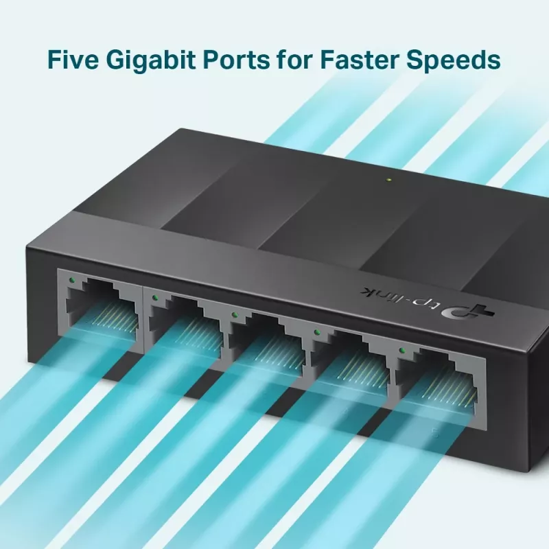 TP-Link 5-Portu 10/100/1000Mbps galddatoru tīkla slēdzis, nepārvaldāms, Gigabit Ethernet (10/100/1000), sienas montāžai
