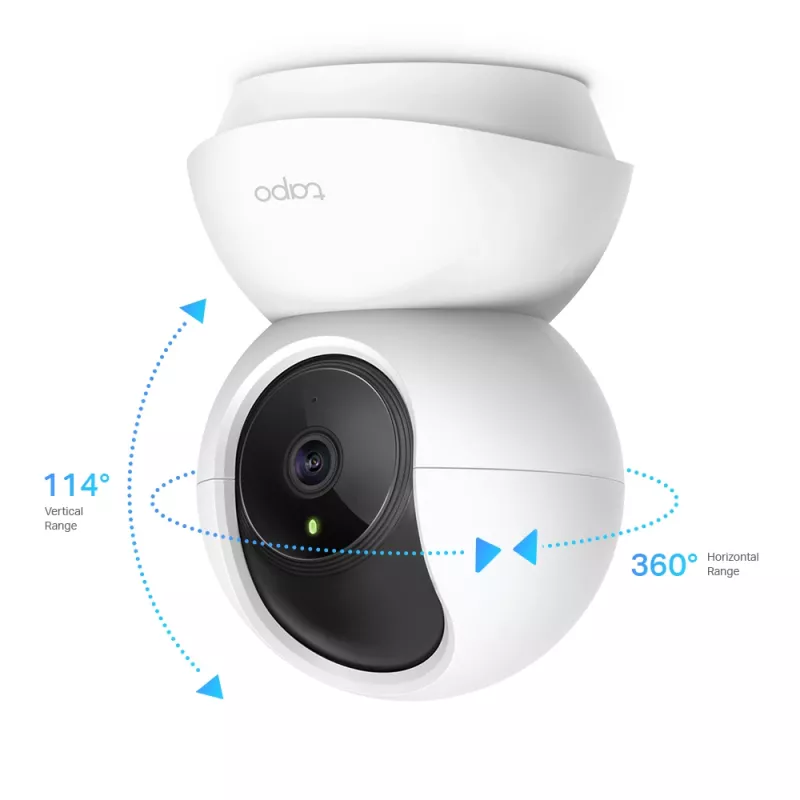 TP-Link Tapo Pan/Tilt mājas drošības WiFi kamera, IP drošības kamera, iekštelpām, bezvadu, 2400 MHz, FCC, IC, CE, NCC, griestiem
