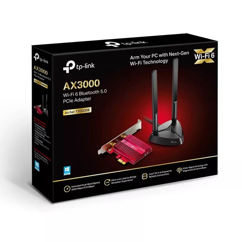 PCIe adapteris TP-Link AX3000 Wi-Fi 6 Bluetooth 5.0