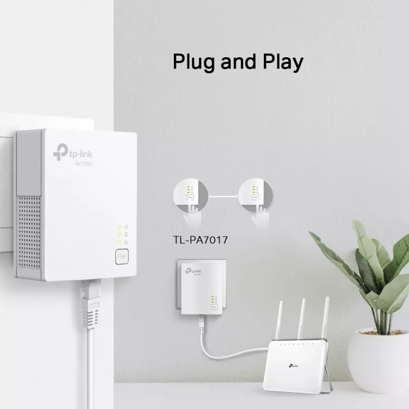 TP-Link TL-PA7017 KIT PowerLine tīkla adapteris 1000 Mbit/s Ethernet LAN Balts 2 gab.