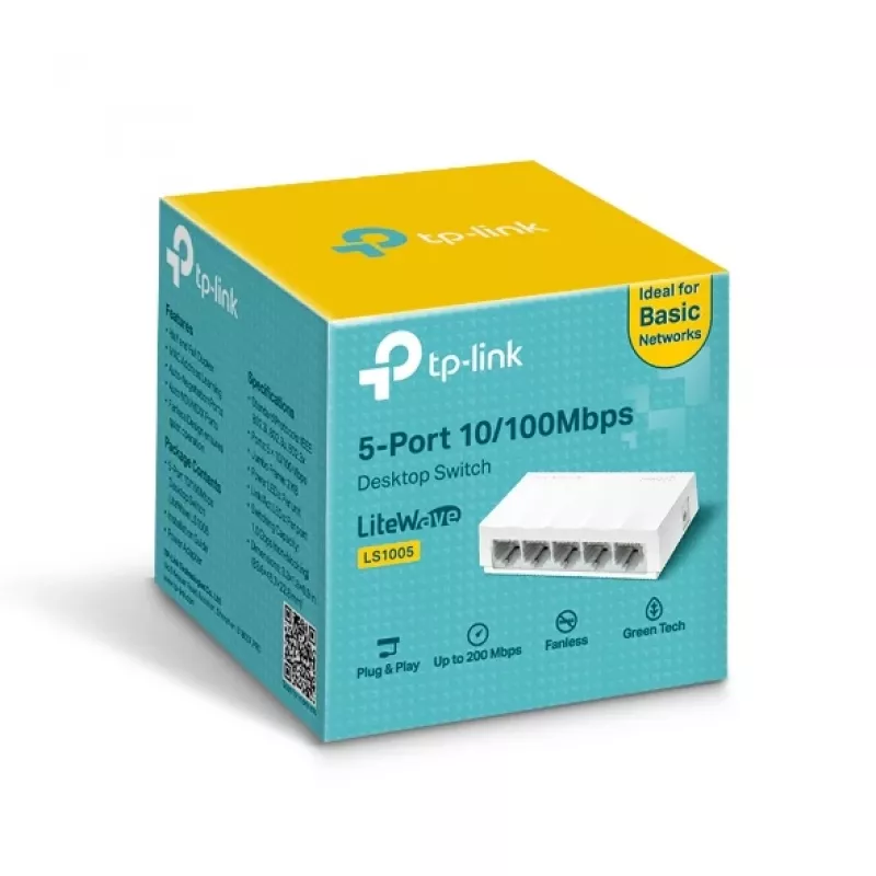 Tīkla komutators TP-Link LS1005 Nevadāms Fast Ethernet Balts