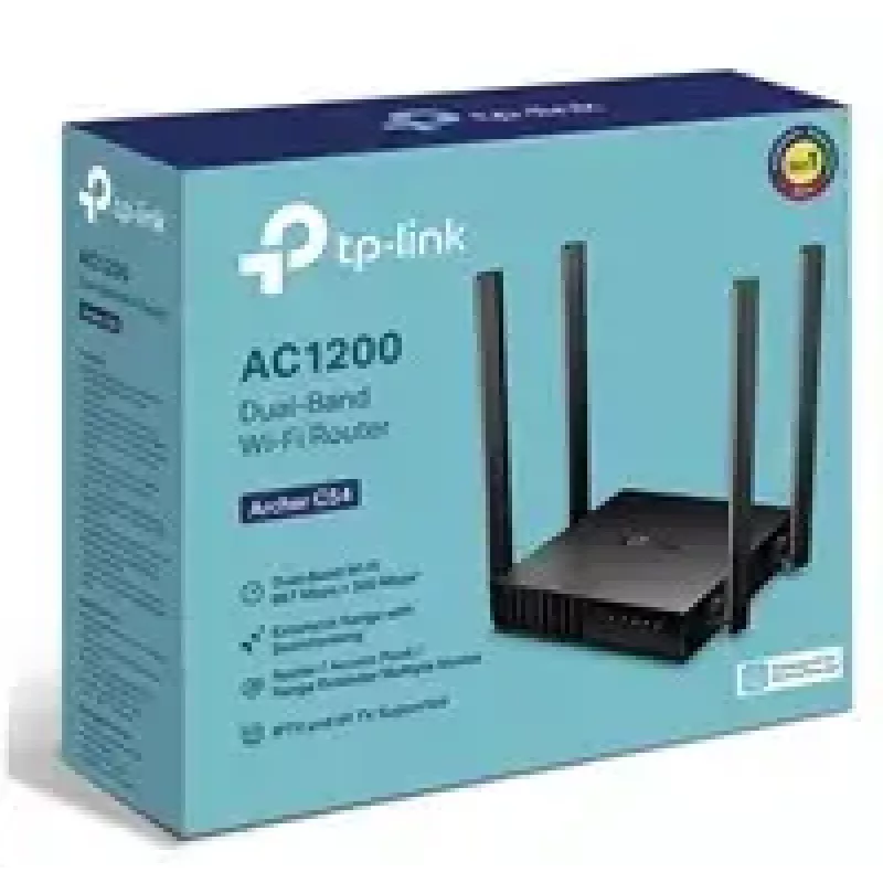 TP-Link Archer C54 bezvadu maršrutētājs Fast Ethernet Dual-band (2.4 GHz / 5 GHz) Melns