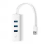 TP-Link UE330 klēpjdatora dokstacija/portu replicētājs Vadu USB 3.2 Gen 1 (3.1 Gen 1) Type-A Balts