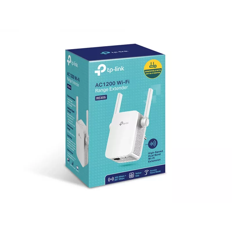 TP-Link AC1200 Mesh Wi-Fi diapazona paplašinātājs, balts