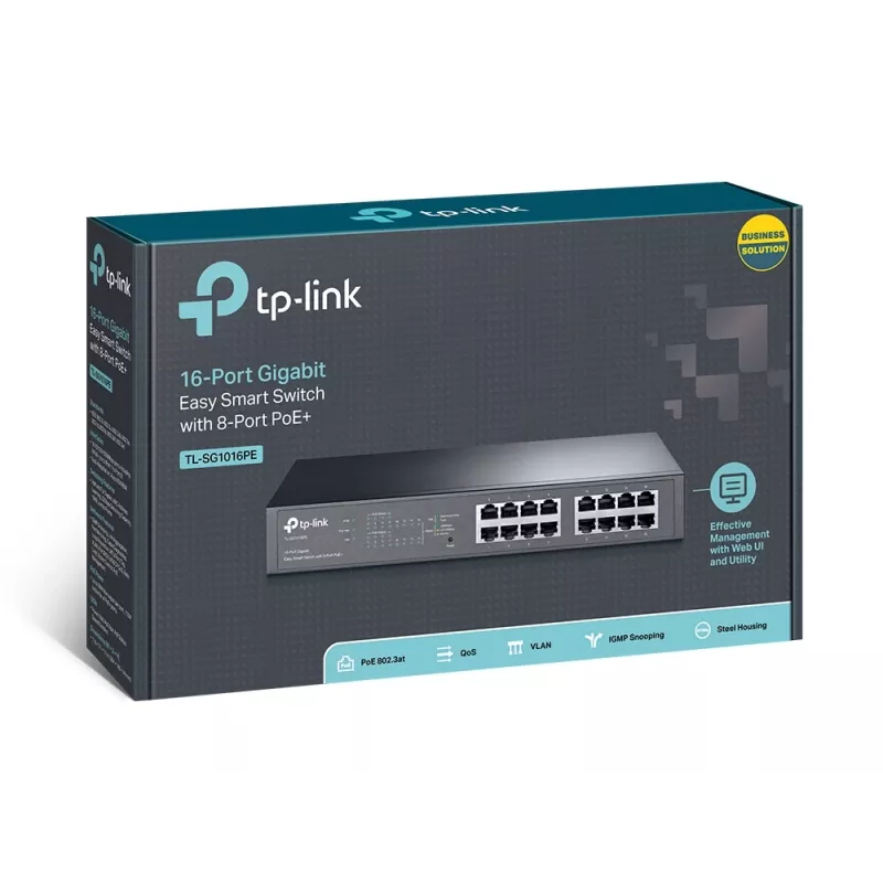 Pārvaldāms slēdzis TP-Link TL-SG1016PE 16 portu Gigabit ar 8 portu PoE+