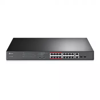 TP-Link 16 portu 10/100Mbps + 2 portu Gigabit nepārvaldāms PoE slēdzis