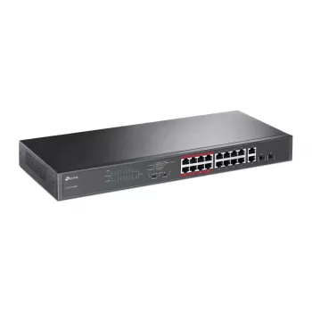 TP-Link 16 portu 10/100Mbps + 2 portu Gigabit nepārvaldāms PoE slēdzis