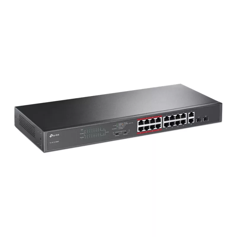 TP-Link 16 portu 10/100Mbps + 2 portu Gigabit nepārvaldāms PoE slēdzis