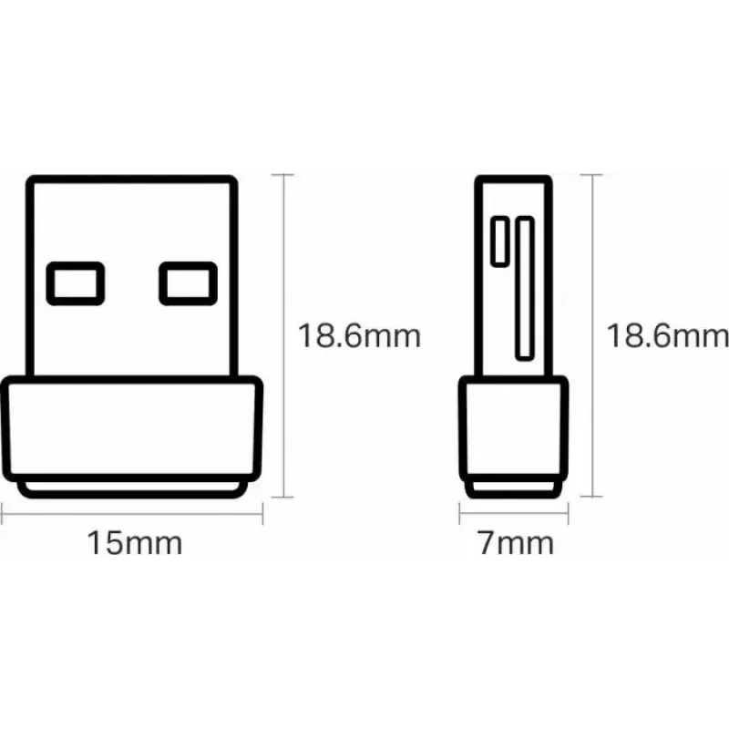 TP-Link Nano AC600 USB WiFi adapteris (Archer T2U Nano) – divu joslu (2,4 GHz/5 GHz) bezvadu tīkla uztvērējs