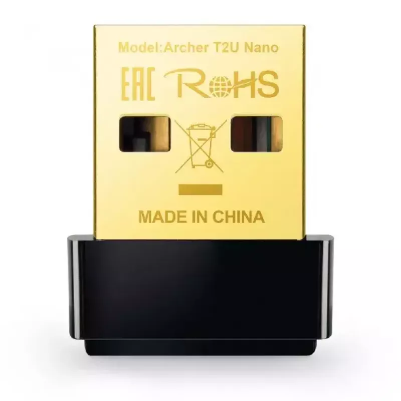 TP-Link Nano AC600 USB WiFi adapteris (Archer T2U Nano) – divu joslu (2,4 GHz/5 GHz) bezvadu tīkla uztvērējs