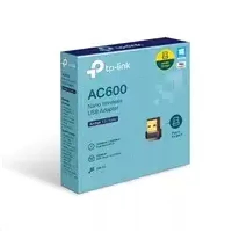 TP-Link Nano AC600 USB WiFi adapteris (Archer T2U Nano) – divu joslu (2,4 GHz/5 GHz) bezvadu tīkla uztvērējs