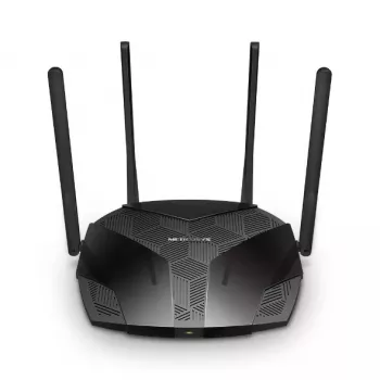 Galda maršrutētājs MERCUSYS MR80X — Divjoslu Wi‑Fi 6 (802.11ax), 3000 Mbps, 4 ārējās antenas, 3 Gigabit LAN porti