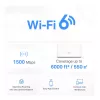 Mesh sistēma MERCUSYS Halo H60X (3 komplektā) — Divjoslu Wi‑Fi 6, līdz 1500 Mbps, pārklājums 550 m², 2× LAN porti