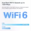 Mesh sistēma MERCUSYS Halo H60X (3 komplektā) — Divjoslu Wi‑Fi 6, līdz 1500 Mbps, pārklājums 550 m², 2× LAN porti