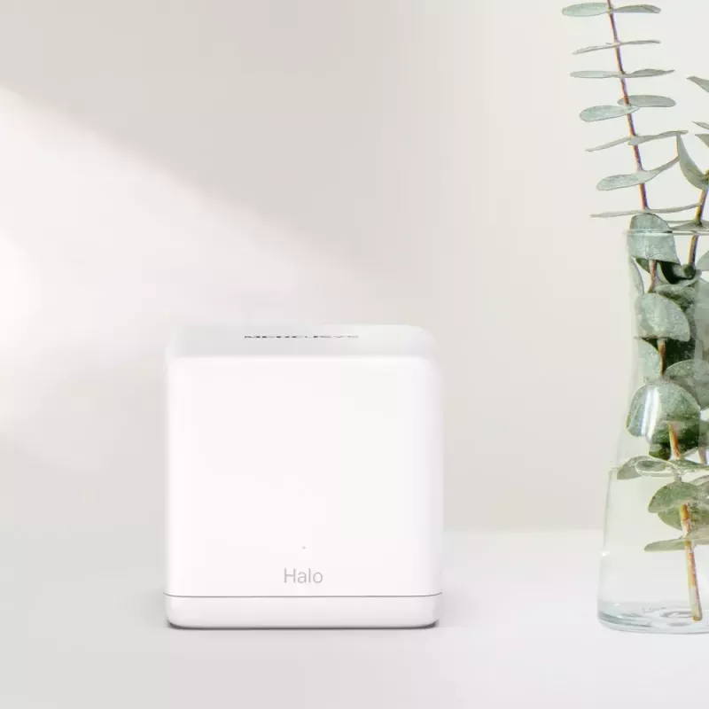 Mesh sistēma MERCUSYS Halo H60X (3 komplektā) — Divjoslu Wi‑Fi 6, līdz 1500 Mbps, pārklājums 550 m², 2× LAN porti