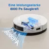 Robot vacuum cleaner Ecovacs DEEBOT N20 — LDS navigation, 8000 Pa, 5200 mAh, 300 min runtime, OZMO mopping, 0.4 L dustbin, balta